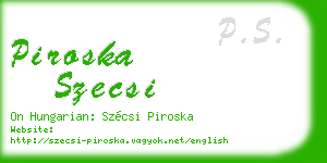 piroska szecsi business card