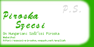 piroska szecsi business card